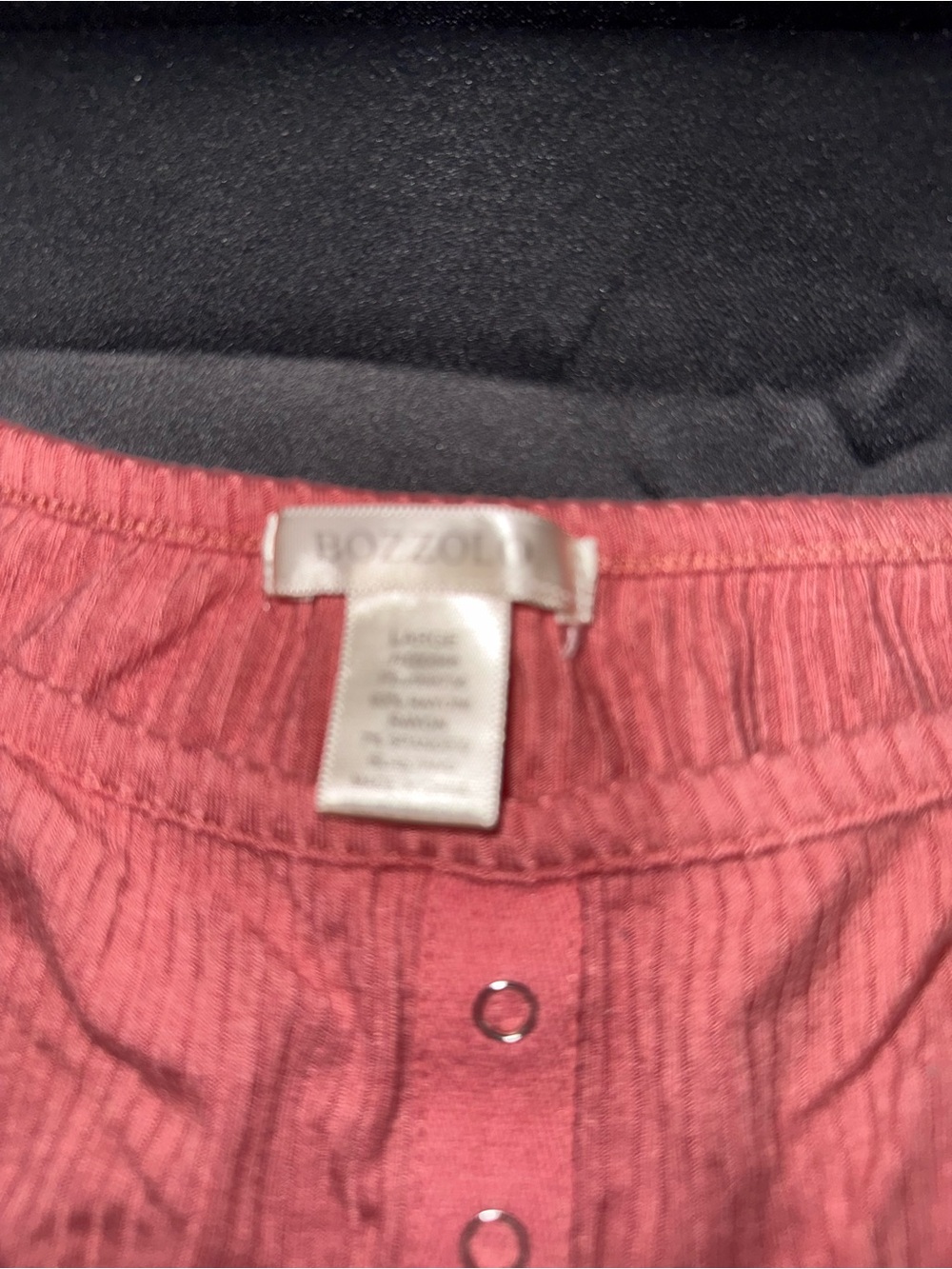 Bozzolo Rose Pink Ribbed Button-Front Top - Picture 3 of 4